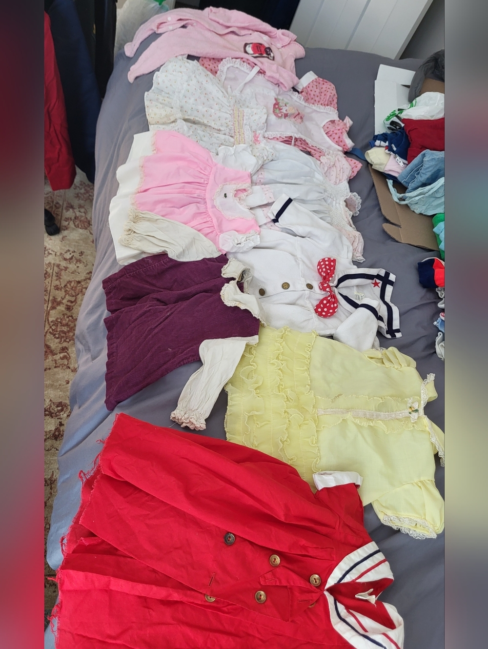 Set Of Girls Dresses And Onesie Infant to 12 Mo All Vintage, Early 80s